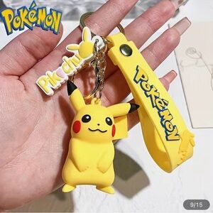 Pokemon Pikachu Yellow Keychain with Strap